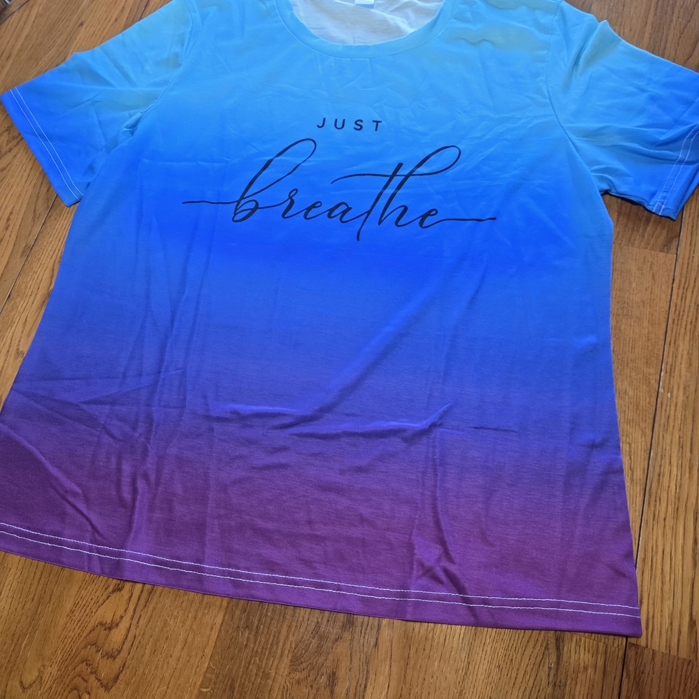 Blue and Purple Crew Neck T-shirt